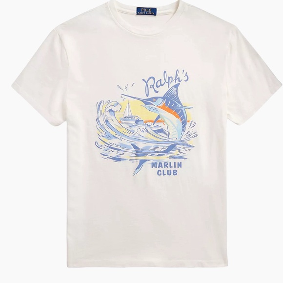NWT Ralph Lauren “Ralph’s Marlin Club” Graphic Short Sleeve T-Shirt Size M - Picture 2 of 5